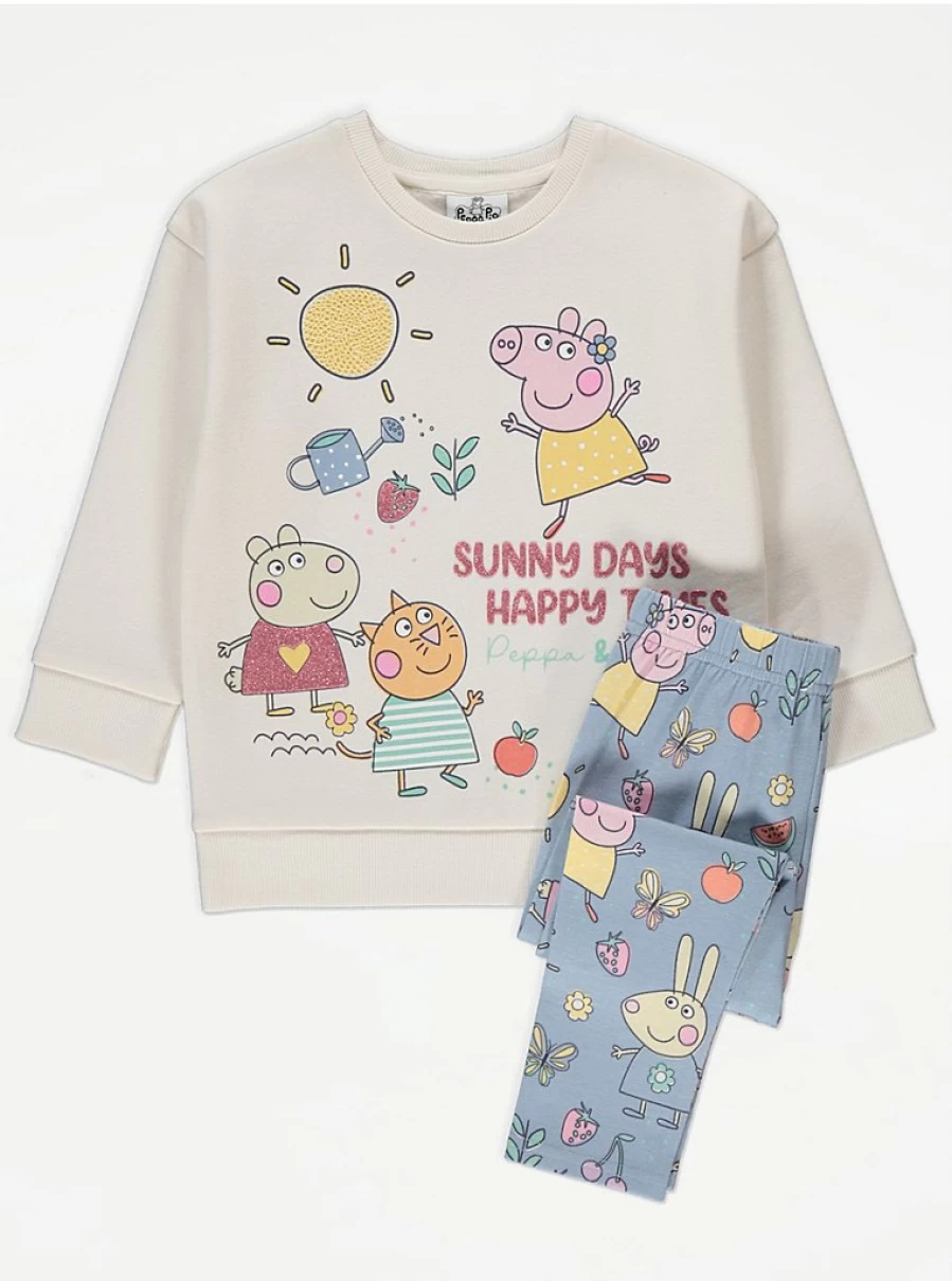 Peppa Pig Sunny Days Sweatshirt & Leggings Outfit for Girls | George at Asda | Comfortable Kids Playwear