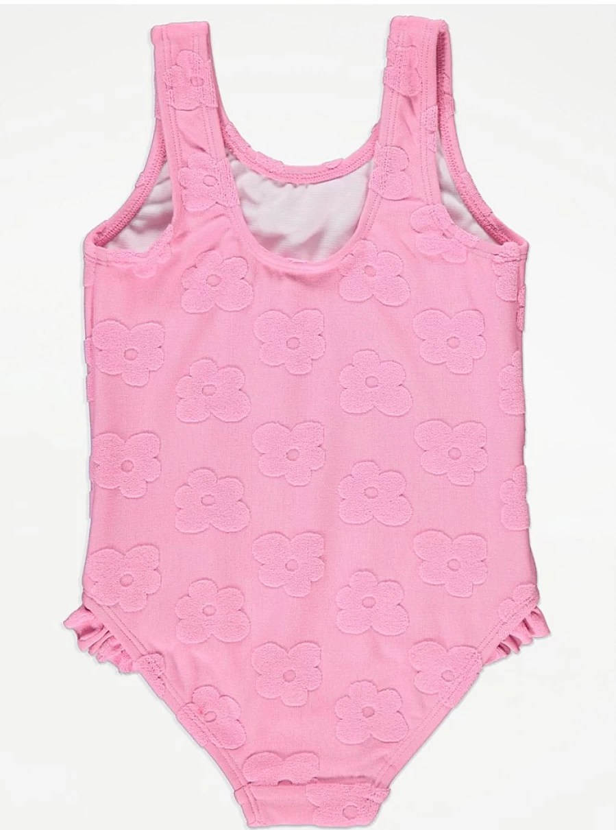 "George at Asda Girls' Pink Floral Towelling Swimsuit with Headband Set – Cute Kids' Swimwear Review"