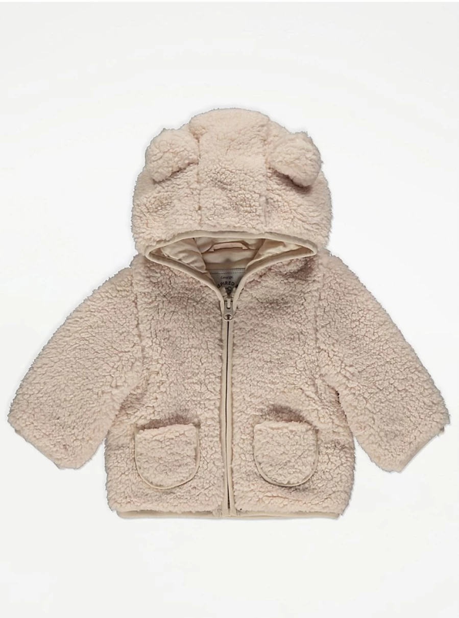 "George at Asda Boys' Neutral Borg Fleece Jacket – Warm & Comfortable Baby Outerwear"