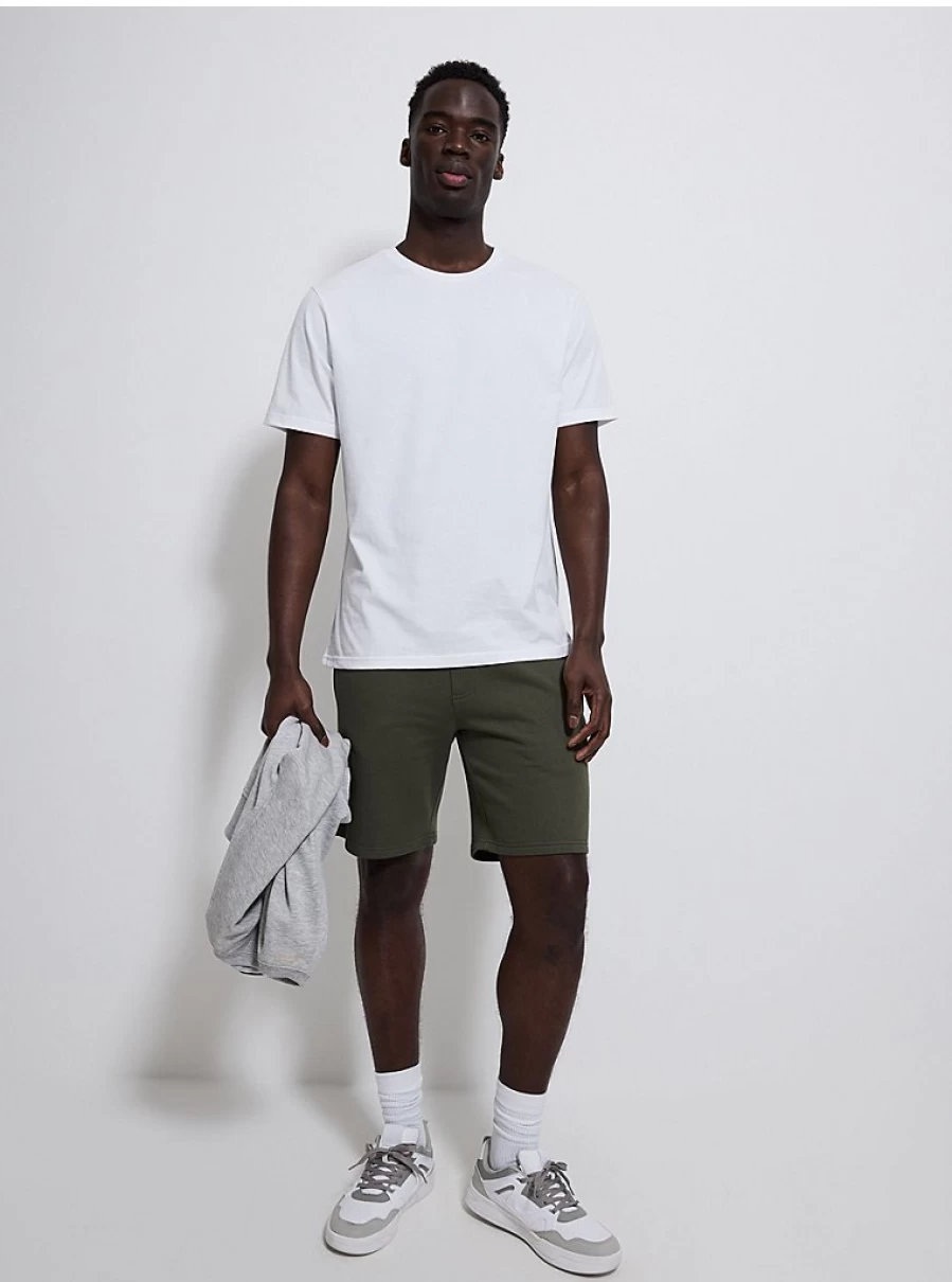 Men's Khaki Jersey Shorts by George at Asda | Comfort Fit Casual Summer Shorts