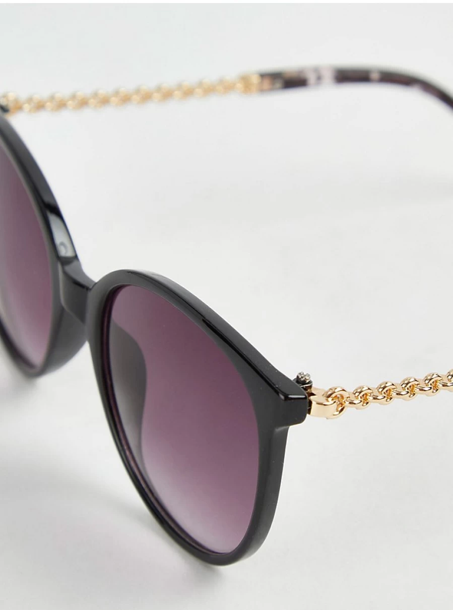Women's Black Round Chain Arm Sunglasses by George at Asda – Stylish & Trendy Review