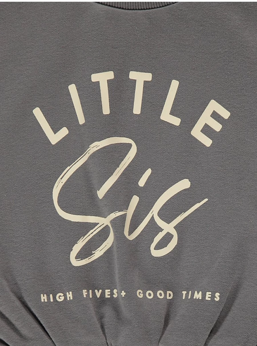 "George at Asda Baby Charcoal 'Little Sis' Slogan Sweatshirt Review"