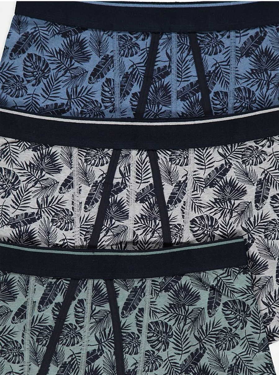Men's Palm Leaf Print Swim Trunks 3-Pack | George at Asda Summer Beach Shorts