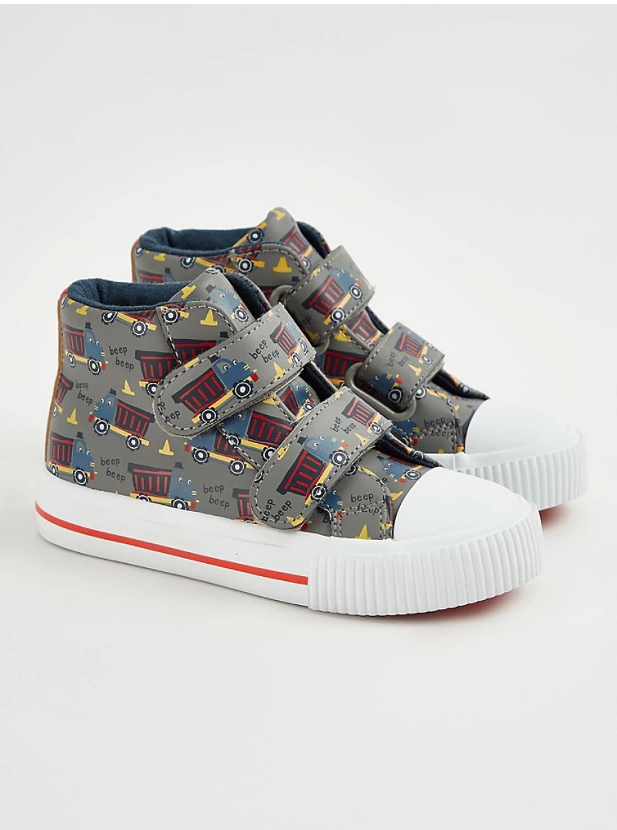 "George at Asda Boys Grey High Top Truck Trainers with Double Strap – Kids' Sneakers Review"