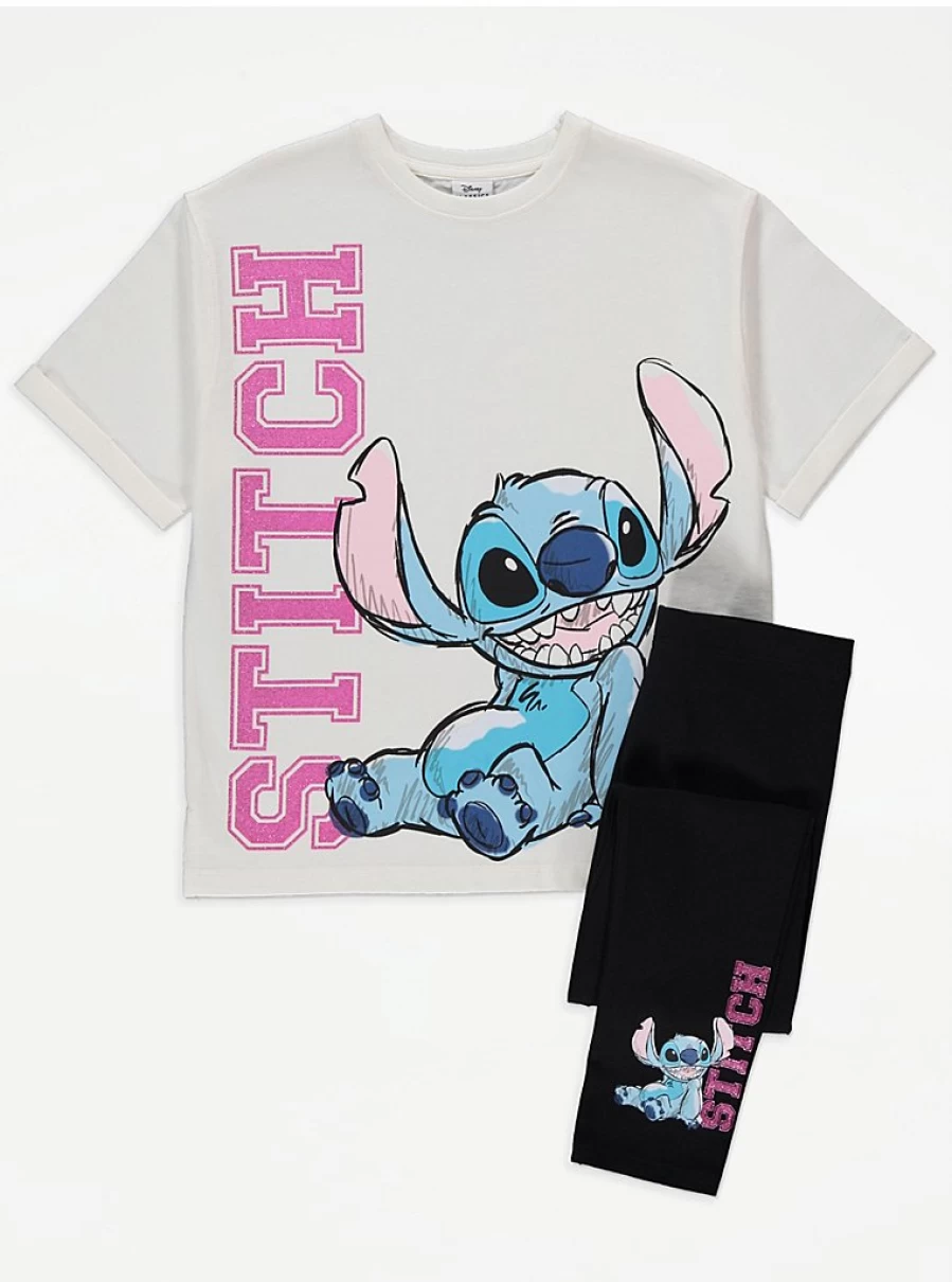 Disney Lilo & Stitch Kids Graphic T-Shirt & Leggings Set | George at Asda | Cute Character Outfit
