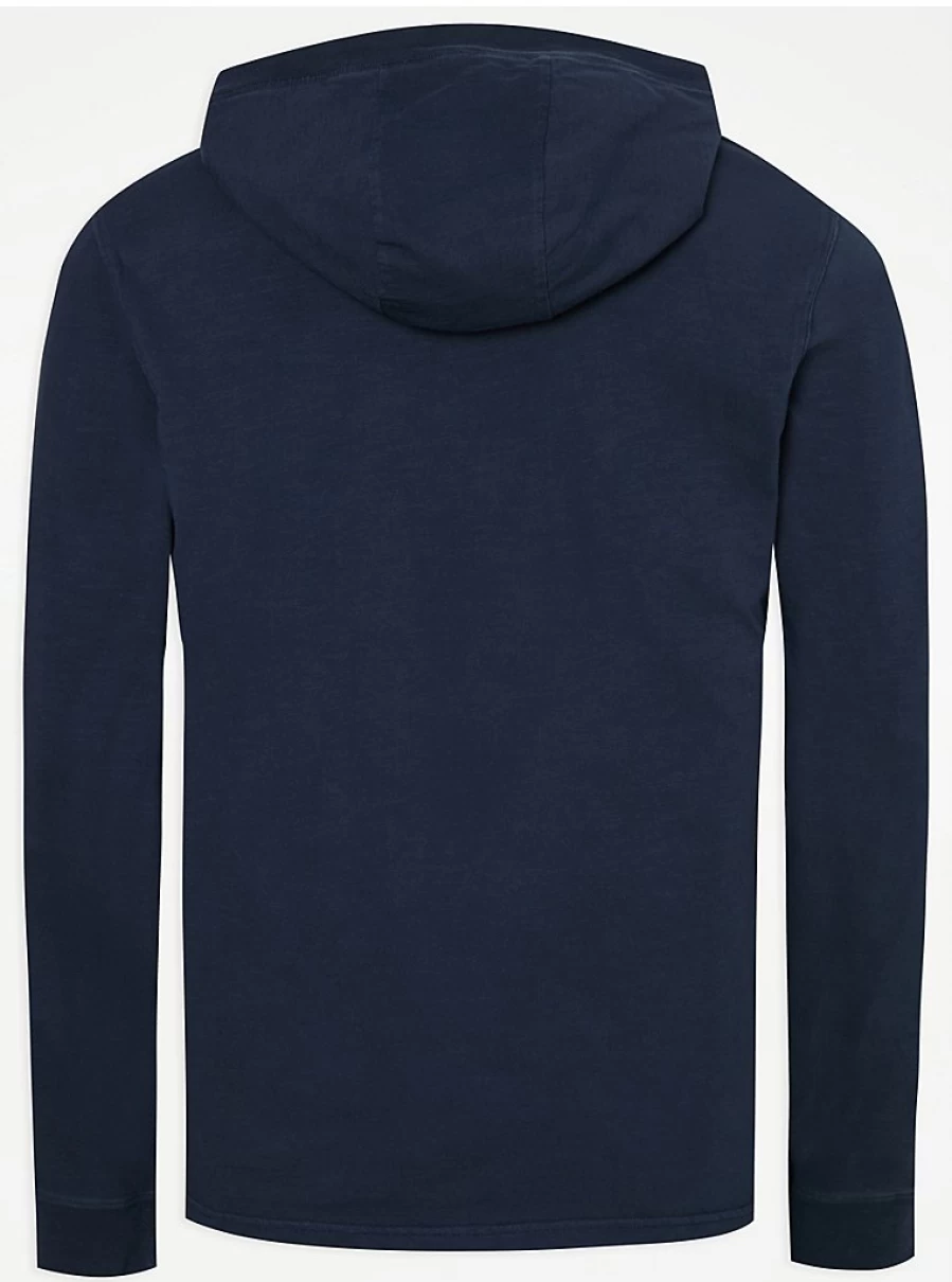 Men's Navy Slub Lightweight Hoodie | George at Asda | Comfortable & Stylish Pullover