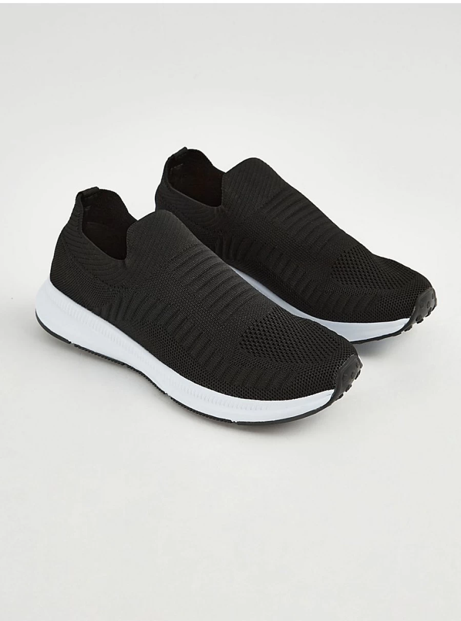 Women's Black Knitted Slip-On Trainers | George at Asda | Comfortable & Stylish