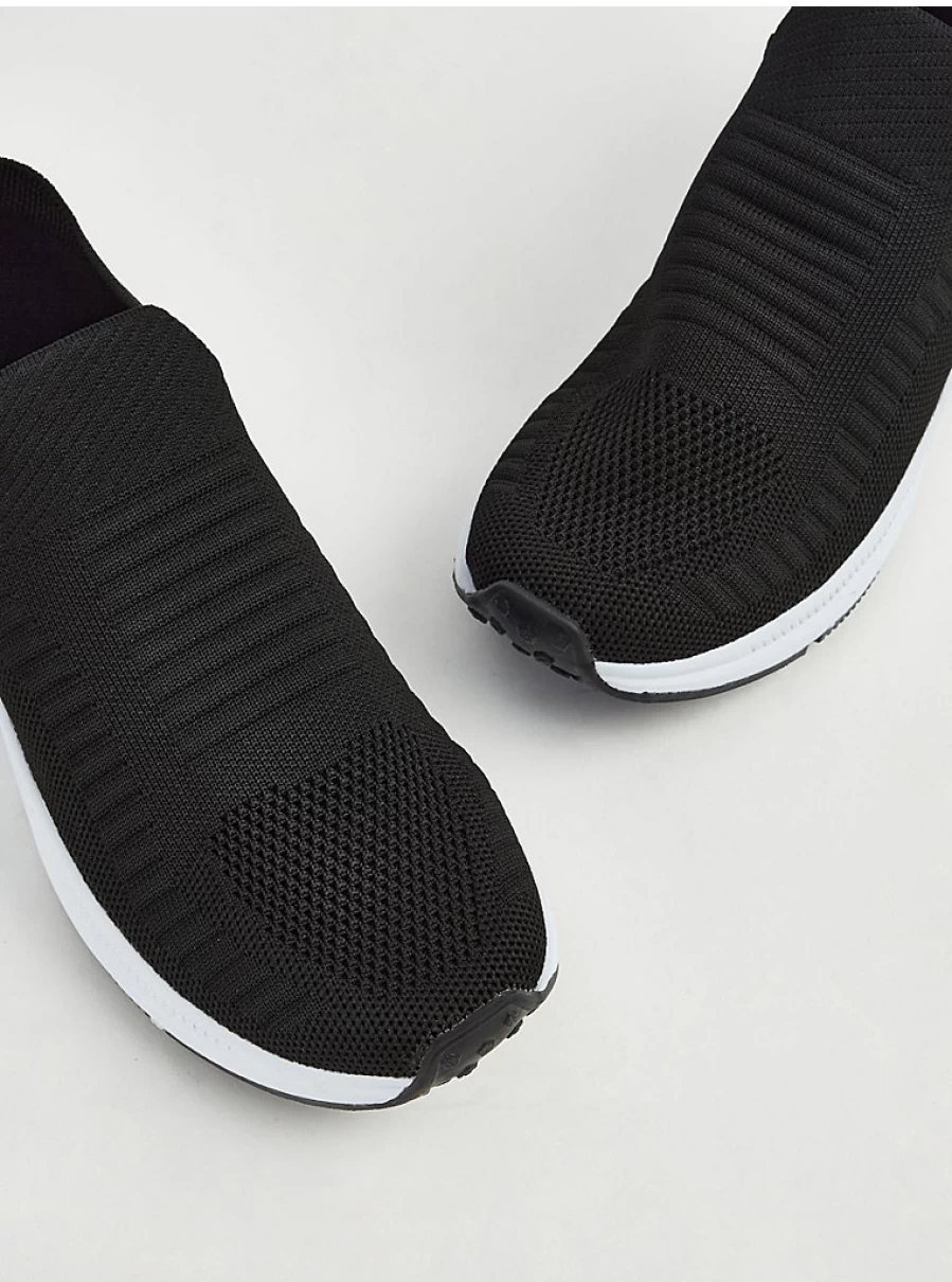 Women's Black Knitted Slip-On Trainers | George at Asda | Comfortable & Stylish