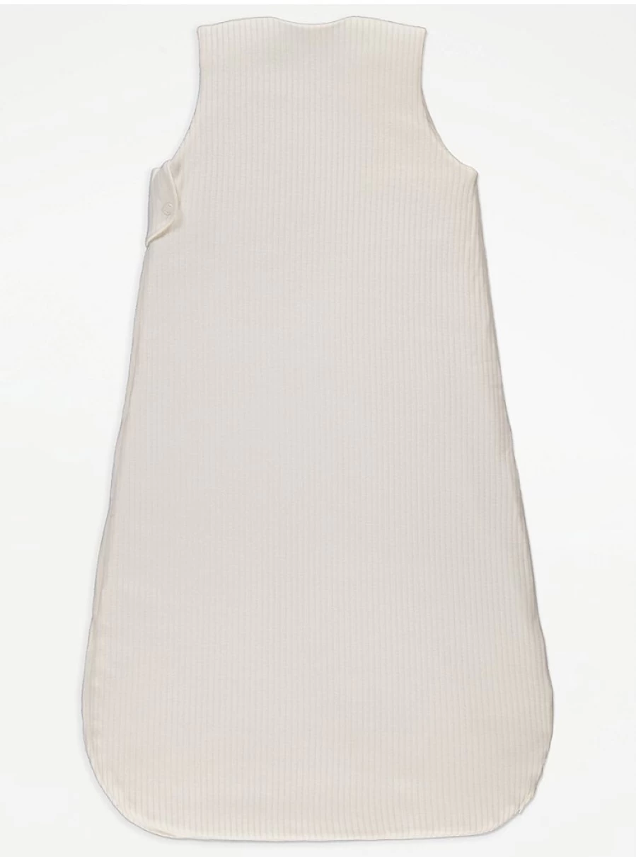 "George at Asda Baby Cream Ribbed Safari Animal 2 Tog Sleeping Bag – Warm & Cozy Nursery Essential"