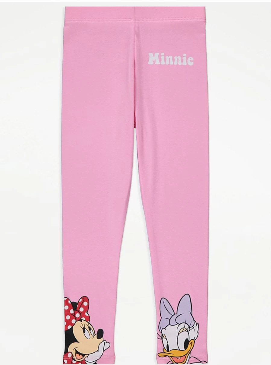 "George at Asda Kids' Disney Minnie Mouse Pink Leggings – Comfortable & Stylish"