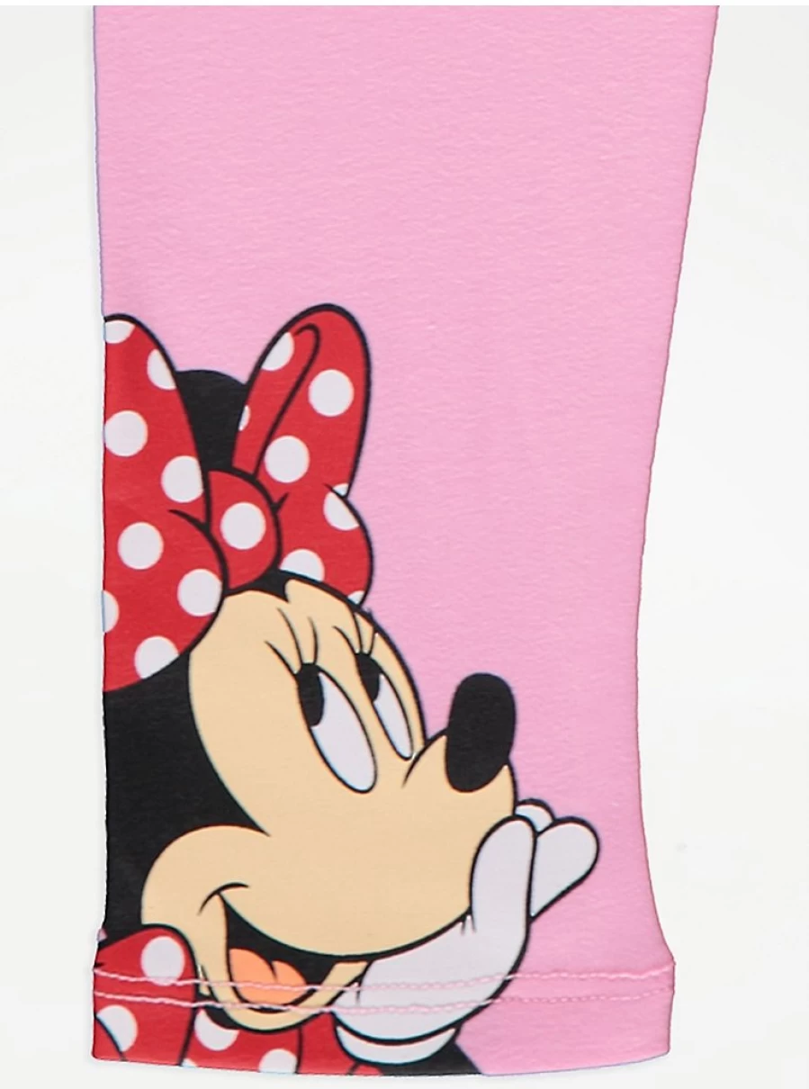 "George at Asda Kids' Disney Minnie Mouse Pink Leggings – Comfortable & Stylish"