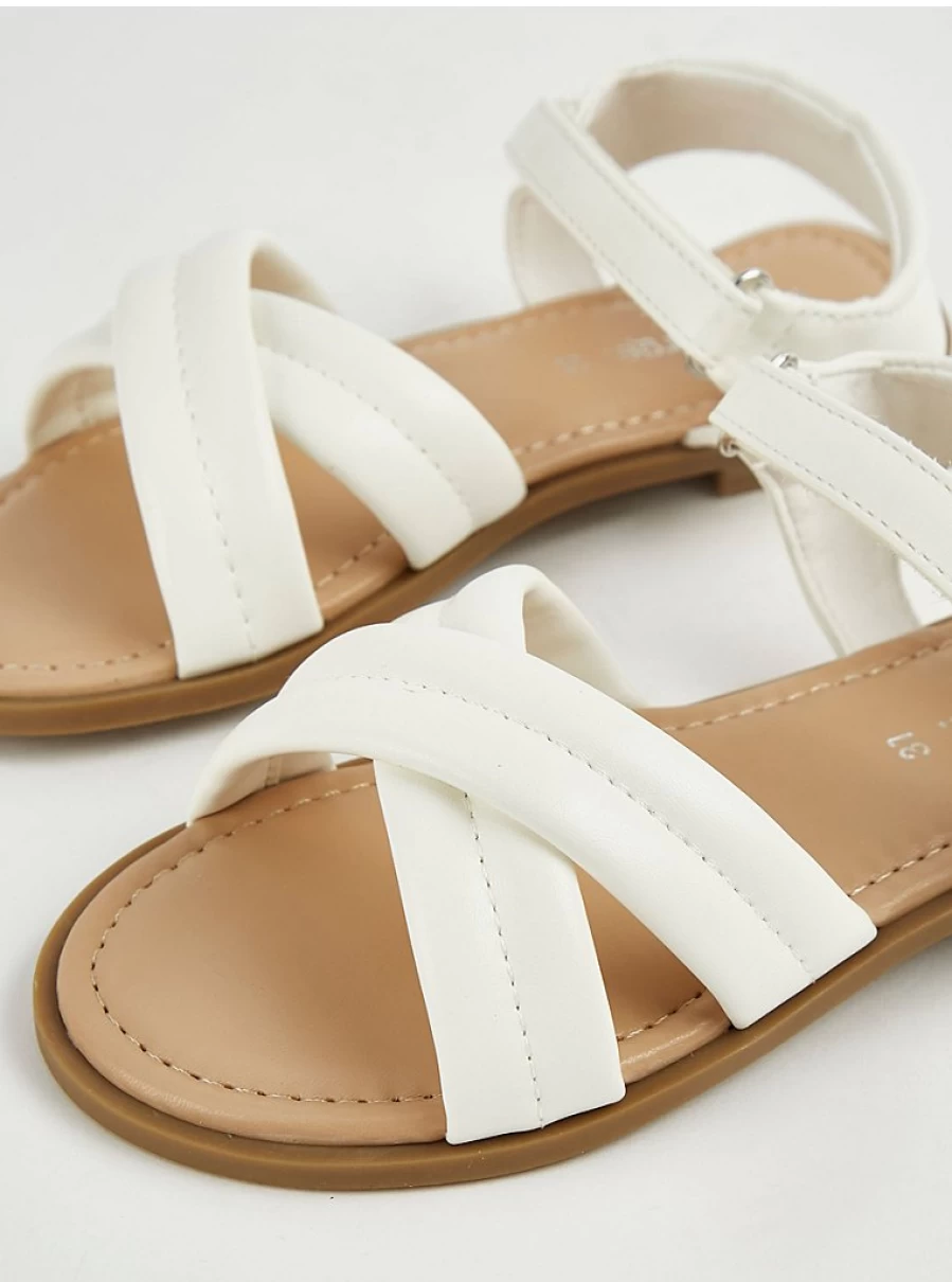 "George at Asda Girls' White Cross Strap Sandals – Comfortable Kids' Footwear Reviews"