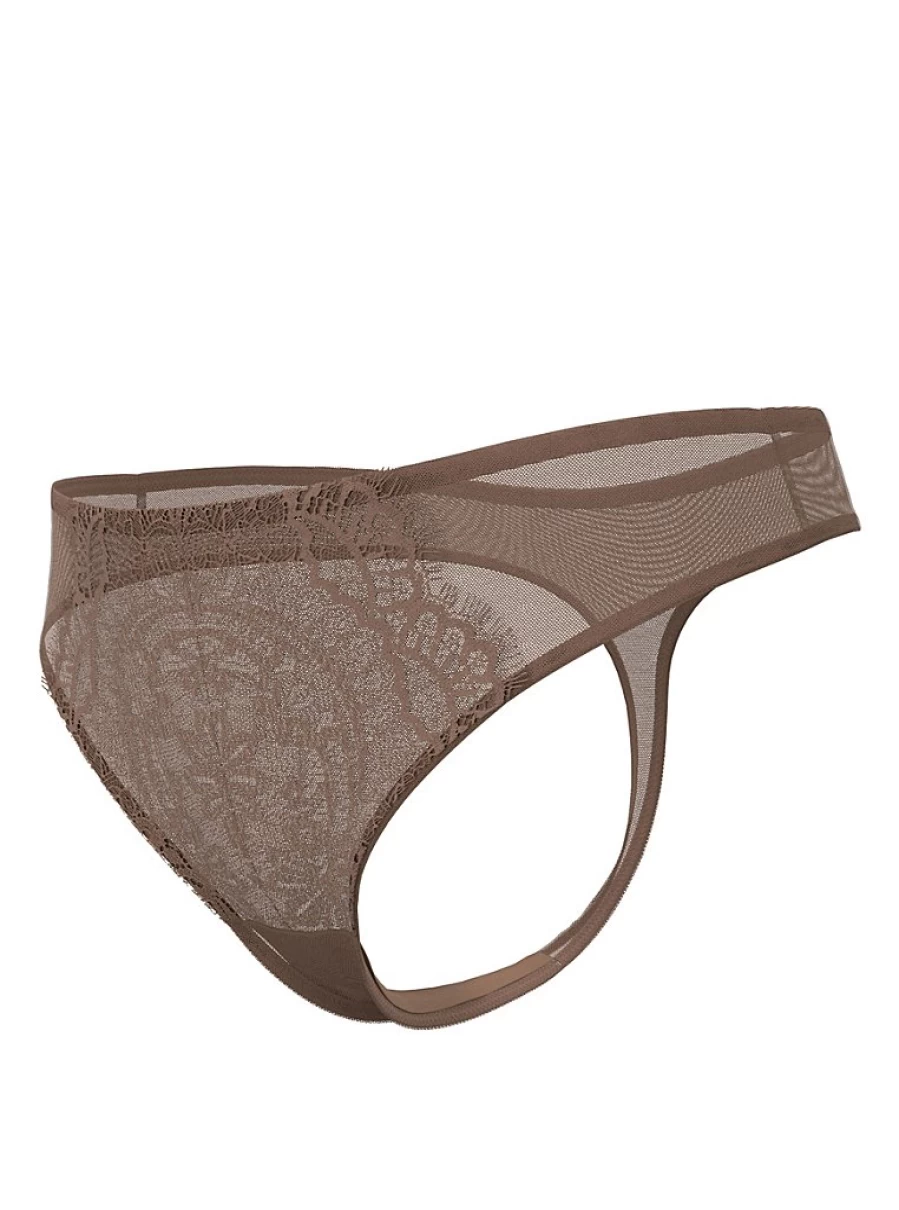 "George at Asda Deep Medium Nude Lace Trim Thong | Women's Lingerie Underwear"