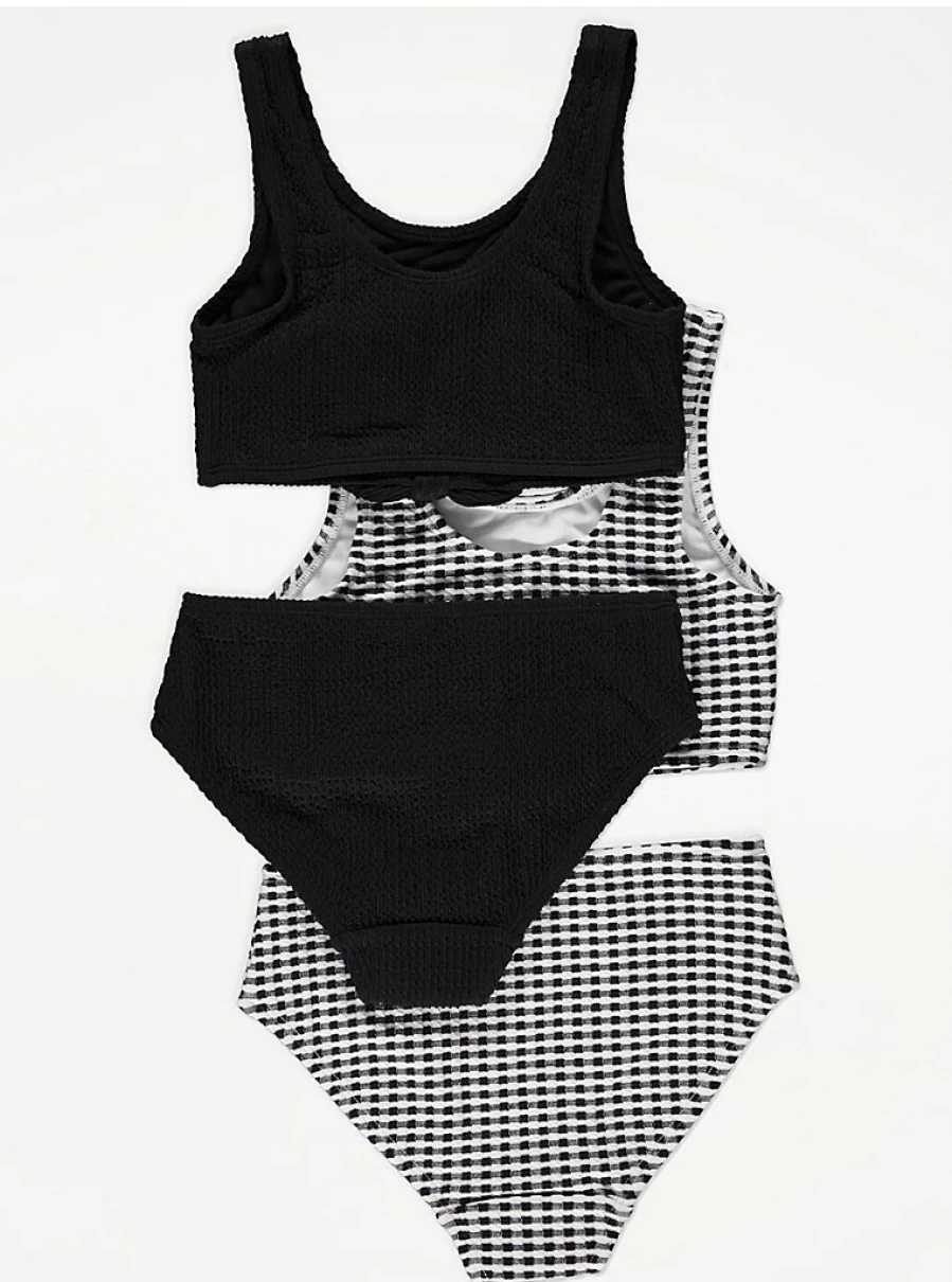 Girls' Crinkle Bow Front Bikini 2-Pack | George at Asda | Swimwear Reviews