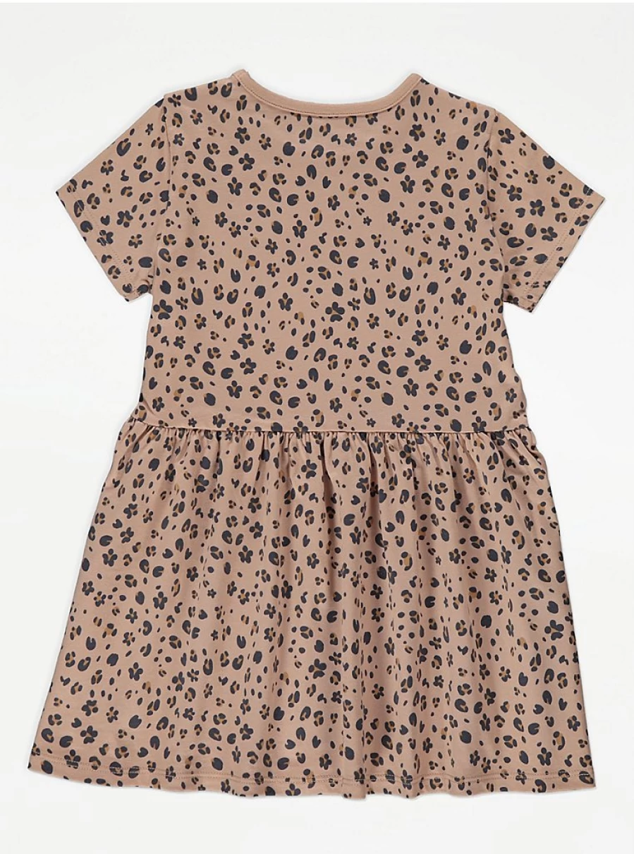 George at Asda Girls' Brown Leopard Print Jersey Dress - Comfortable & Stylish Kids' Dress Review
