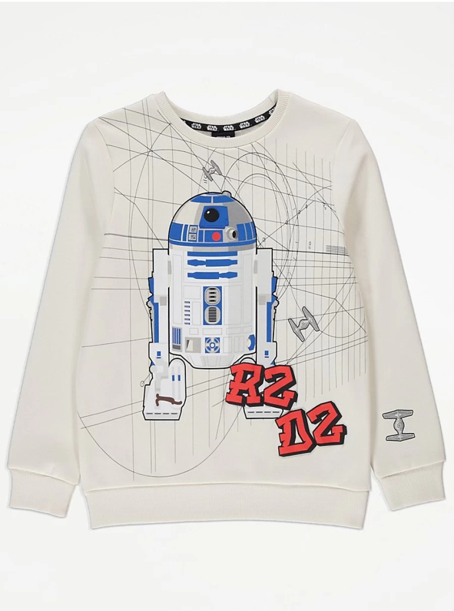 Star Wars R2D2 Boys' Cream Sweatshirt | George at Asda | Kids' Character Hoodie