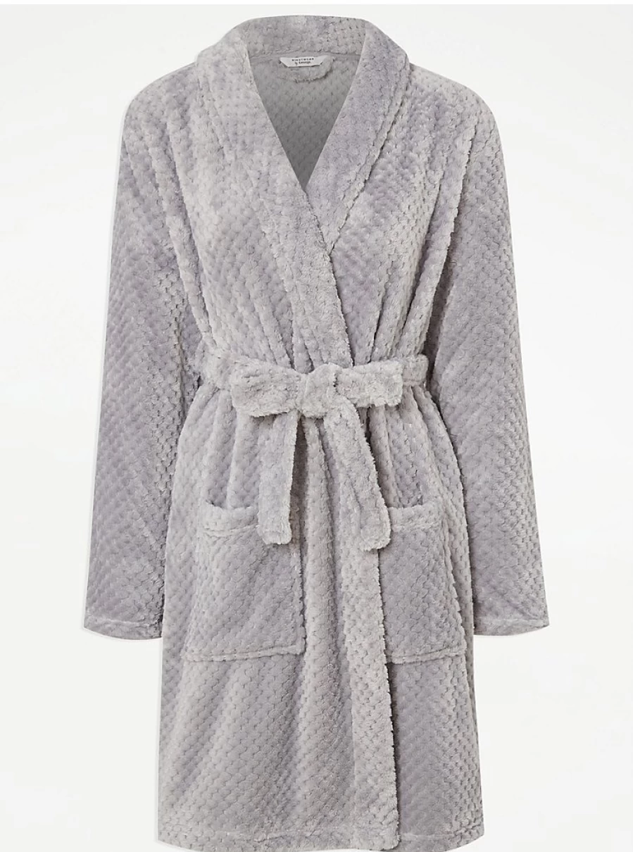 "George at Asda Grey Waffle Dressing Gown for Women - Soft Loungewear Robe Review"