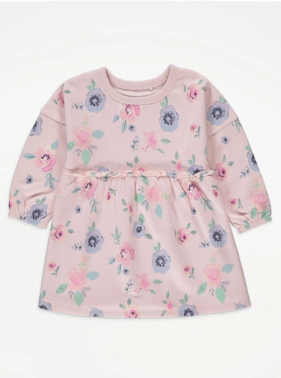 "George at Asda Girls' Pink Rose Knit Sweater Dress | Kids' Casual Wear Review"