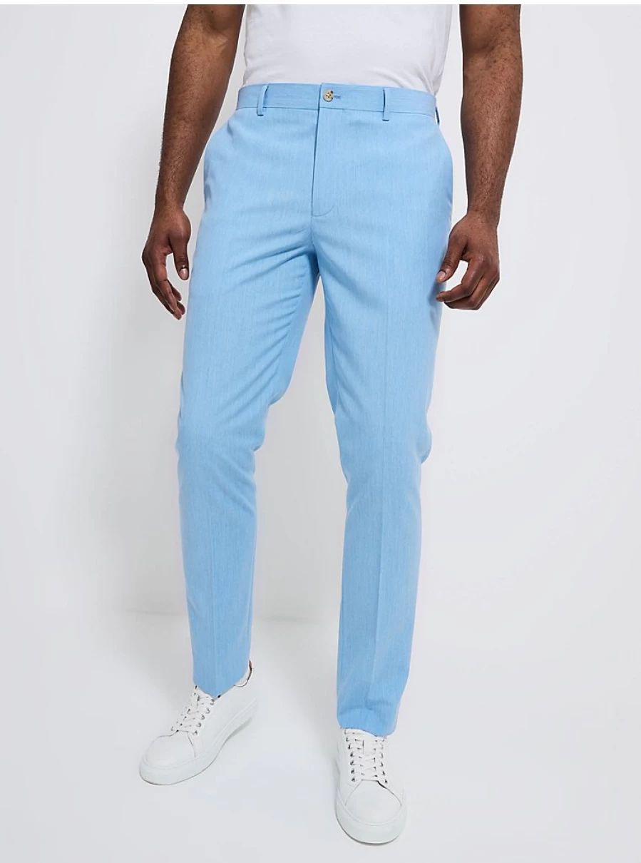 "George at Asda Men's Light Blue Slim Fit Suit Pants – Comfortable & Stylish Formal Trousers"