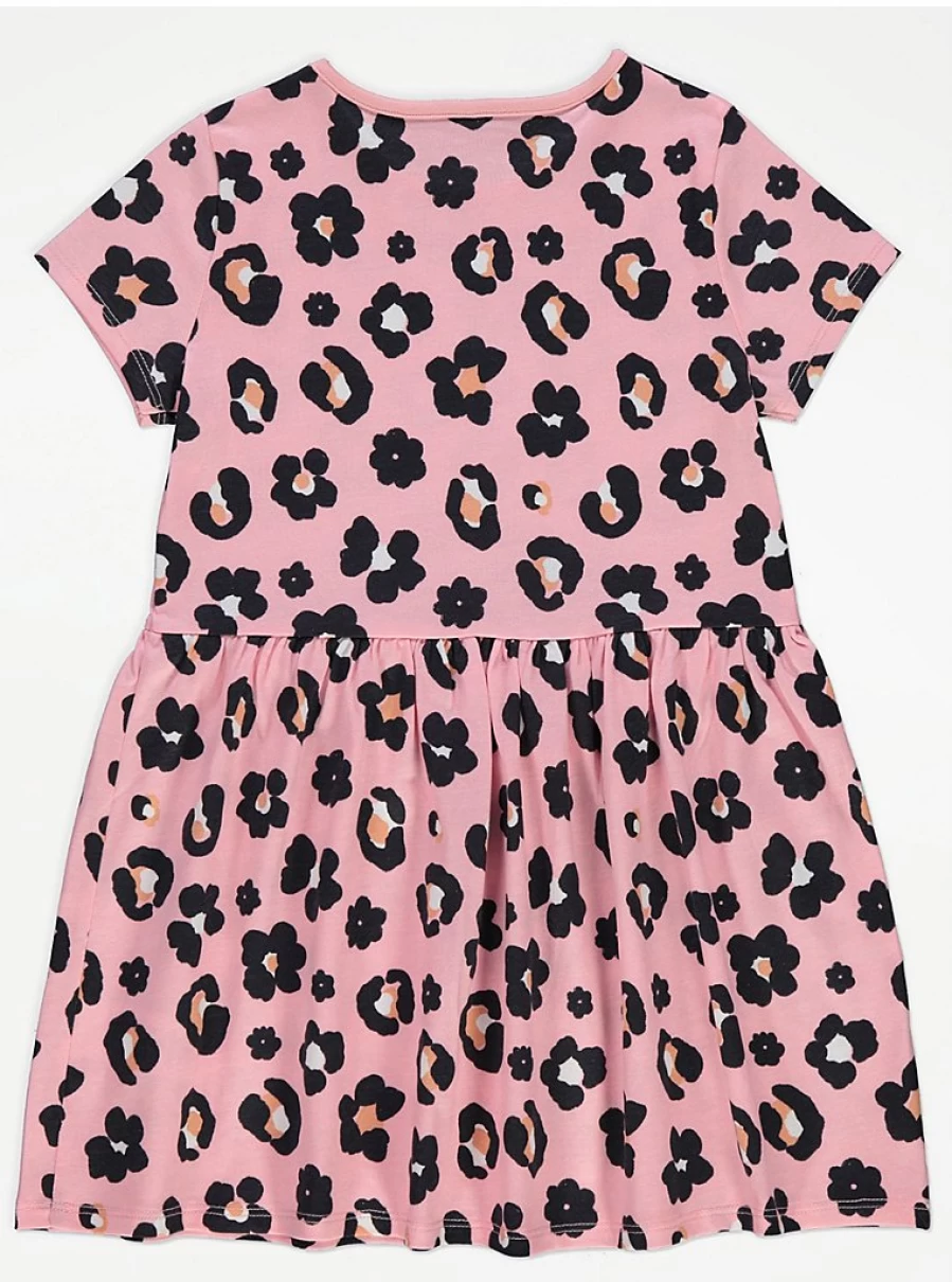 "George at Asda Girls Pink Floral Animal Print Jersey Dress – Kids' Fashion Review"