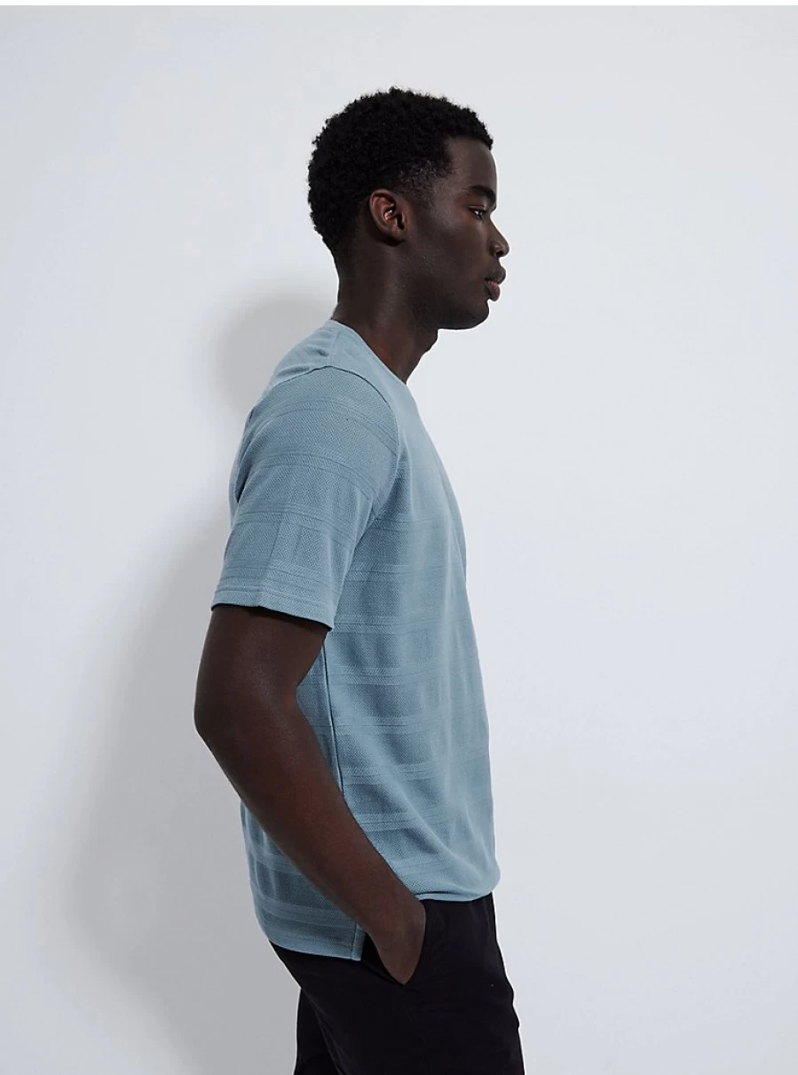 "George at Asda Men's Light Blue Striped Textured T-Shirt Review & Buying Guide"