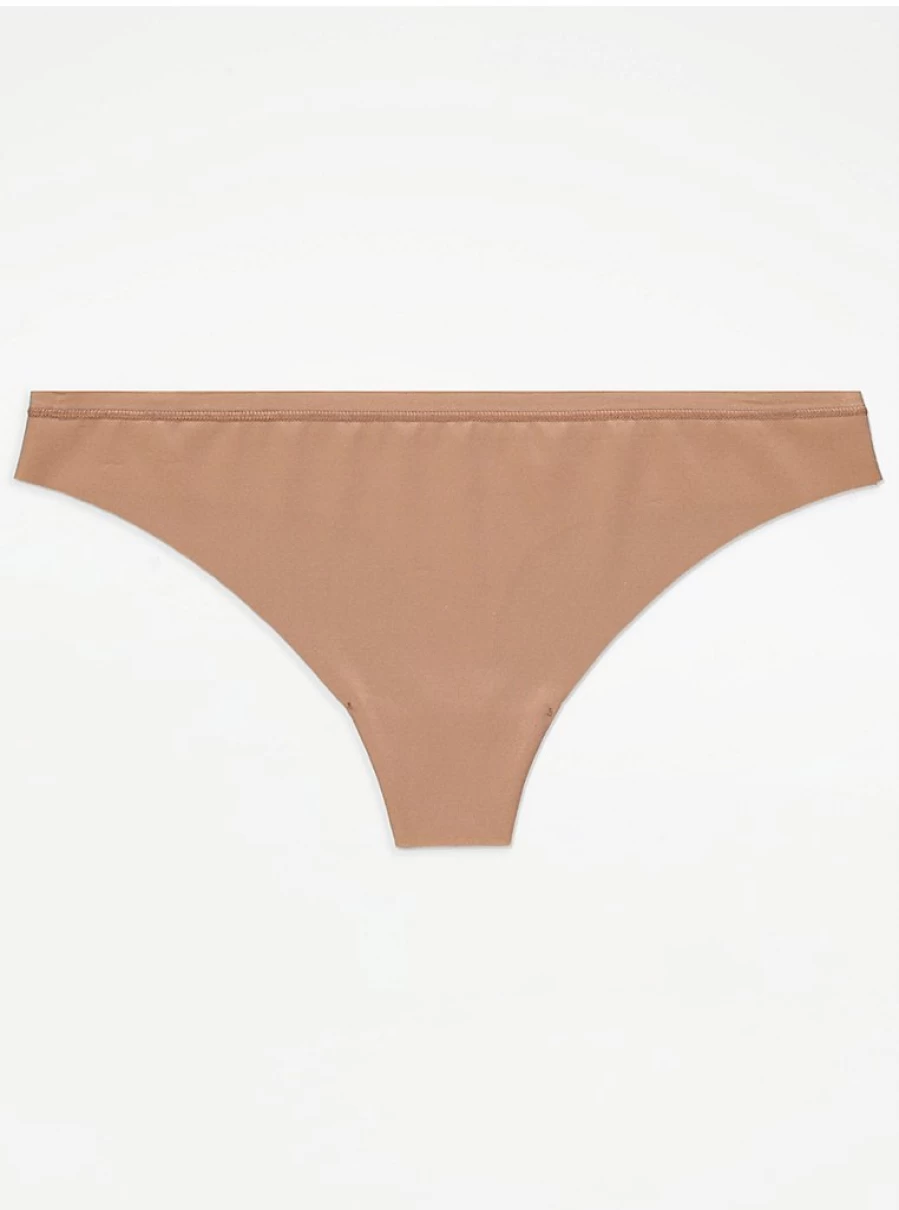 "Nude Medium Thongs 3-Pack No VPL Seamless Underwear | George at Asda Lingerie"