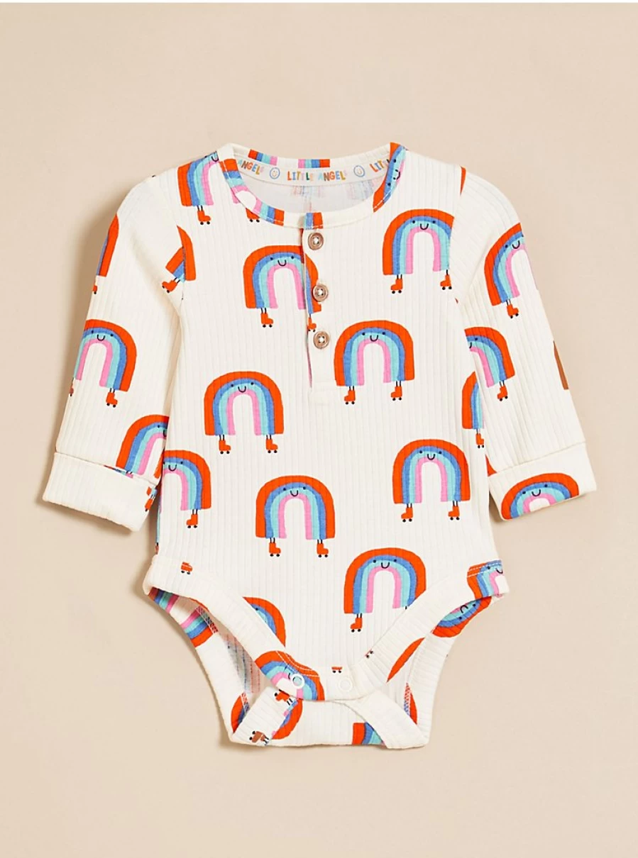 "George at Asda Baby Girls' Rainbow Bodysuit, Leggings & Hat 3-Piece Outfit Review"