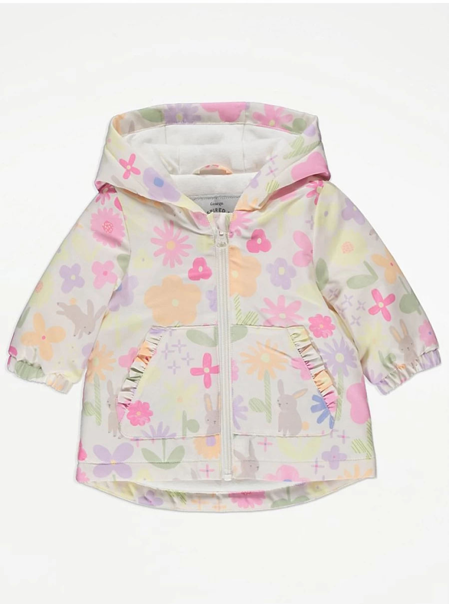 "George at Asda Baby Cream Floral Rain Mac Review: Waterproof & Stylish"