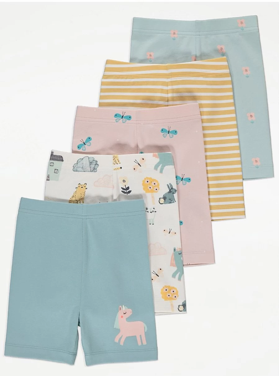 "Girls' Unicorn Flower Cycling Shorts 5-Pack | George at Asda | Kids' Bike Shorts Review"