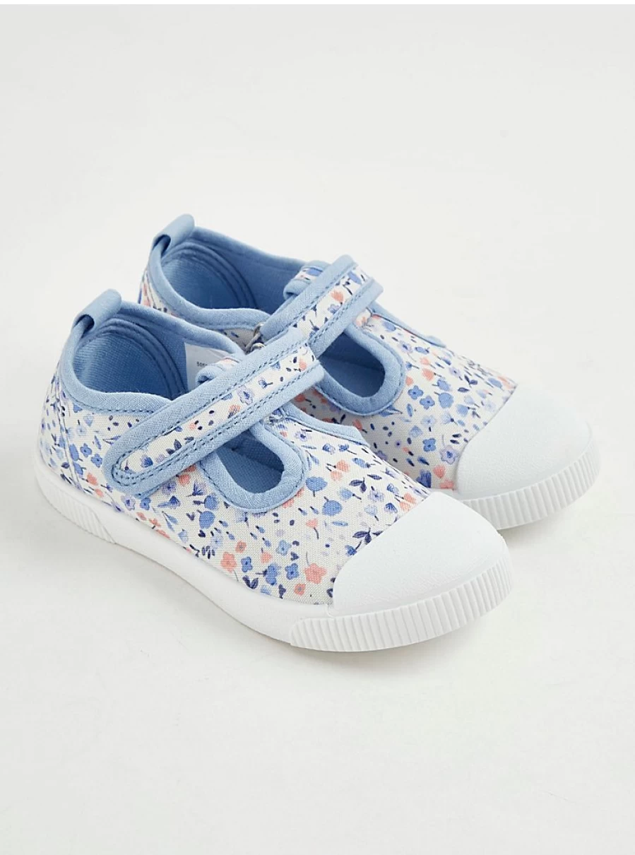 Girls' Floral T-Bar Canvas Pumps - George at Asda | Comfortable Kids' Shoes Review