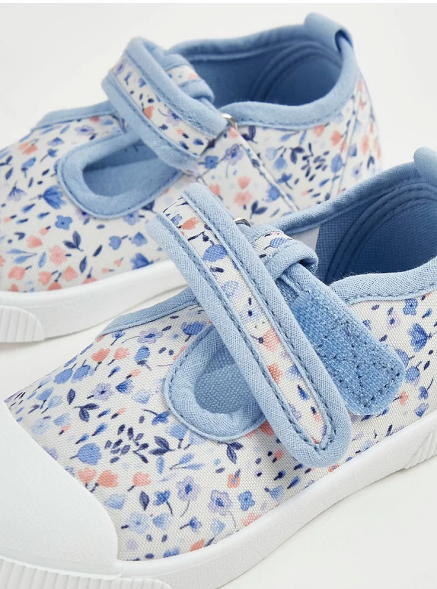 Girls' Floral T-Bar Canvas Pumps - George at Asda | Comfortable Kids' Shoes Review
