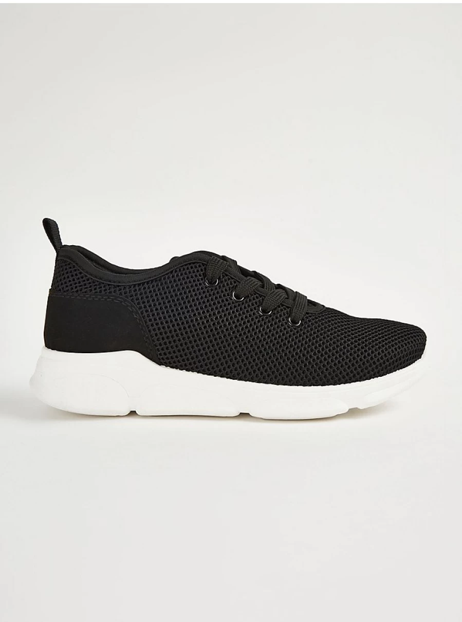 Women's Black Mesh Basic Trainers - Lightweight Comfortable Sneakers | George at Asda
