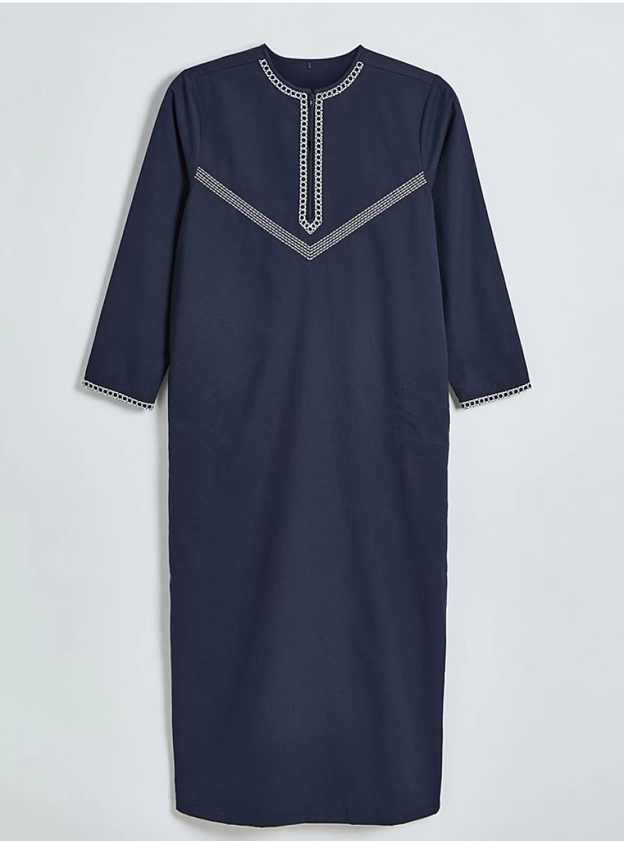 Boys Navy Embroidered Full-Length Thobe | George at Asda | Kids Traditional Wear