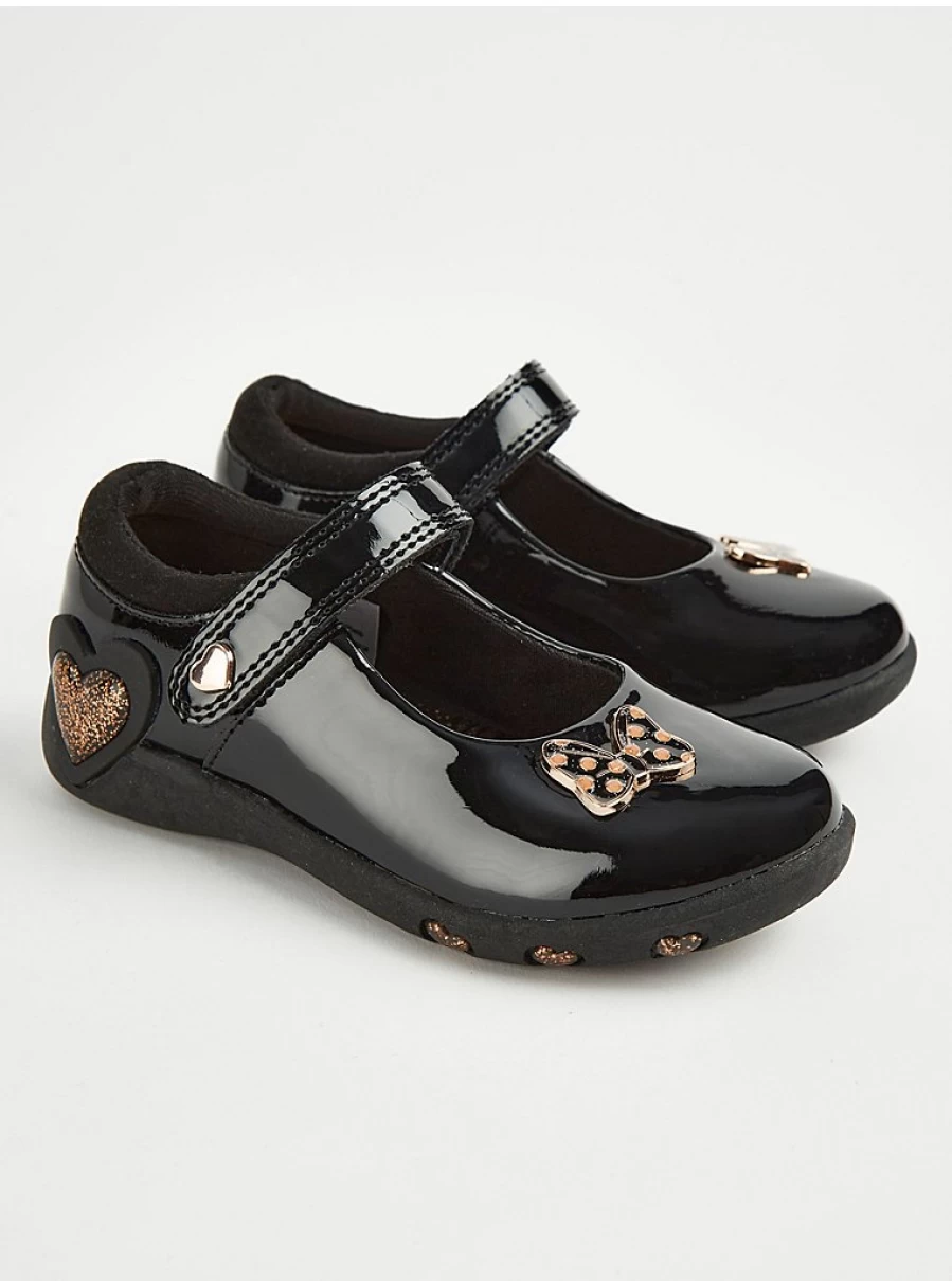 "George at Asda Disney Minnie Mouse Patent Mary Jane School Shoes for Kids"
