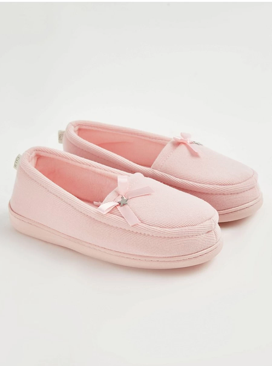 "George at Asda Pale Pink Moccasin Slippers – Comfortable Full Back House Shoes Review"