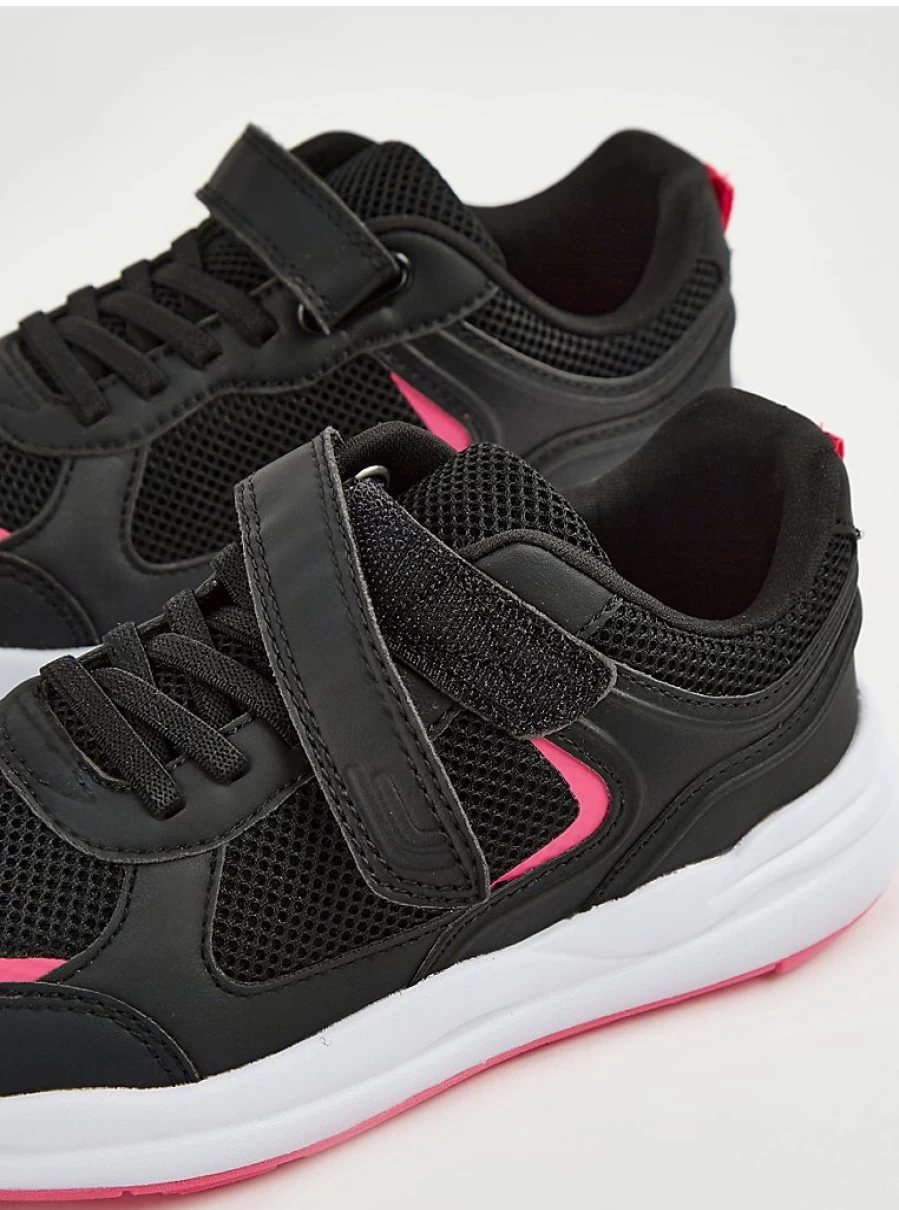 "George at Asda Kids' Black Mesh Single Strap Trainers – Comfortable & Lightweight Sneakers"