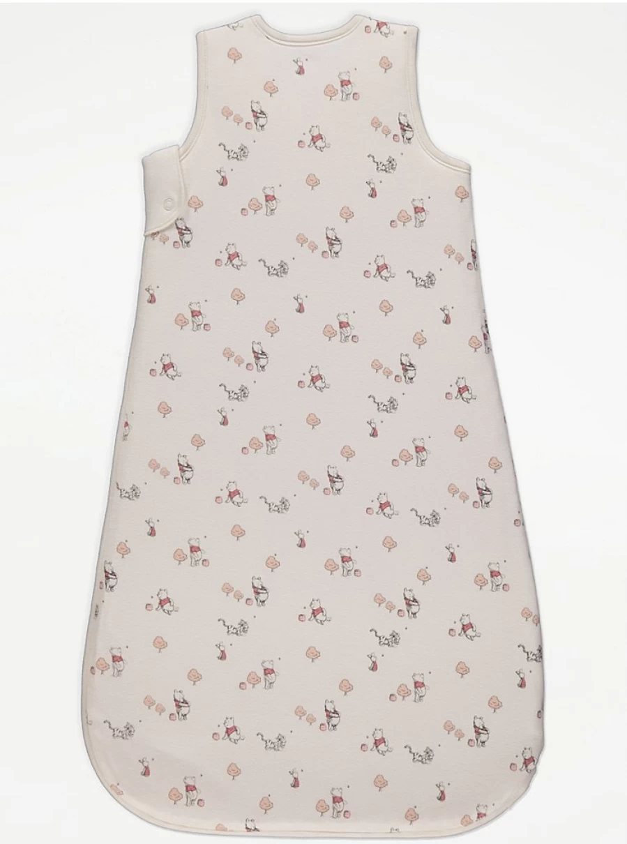 George at Asda Disney Winnie The Pooh 2.5 Tog Baby Sleep Bag - Soft White Nursery Wear for Infants