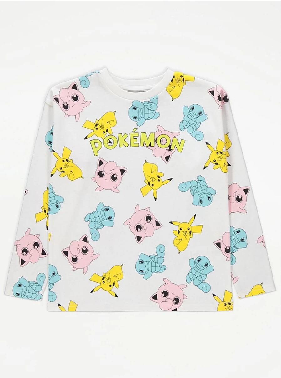 Pokemon White Character Kids Long Sleeve T-Shirt | George at Asda Official