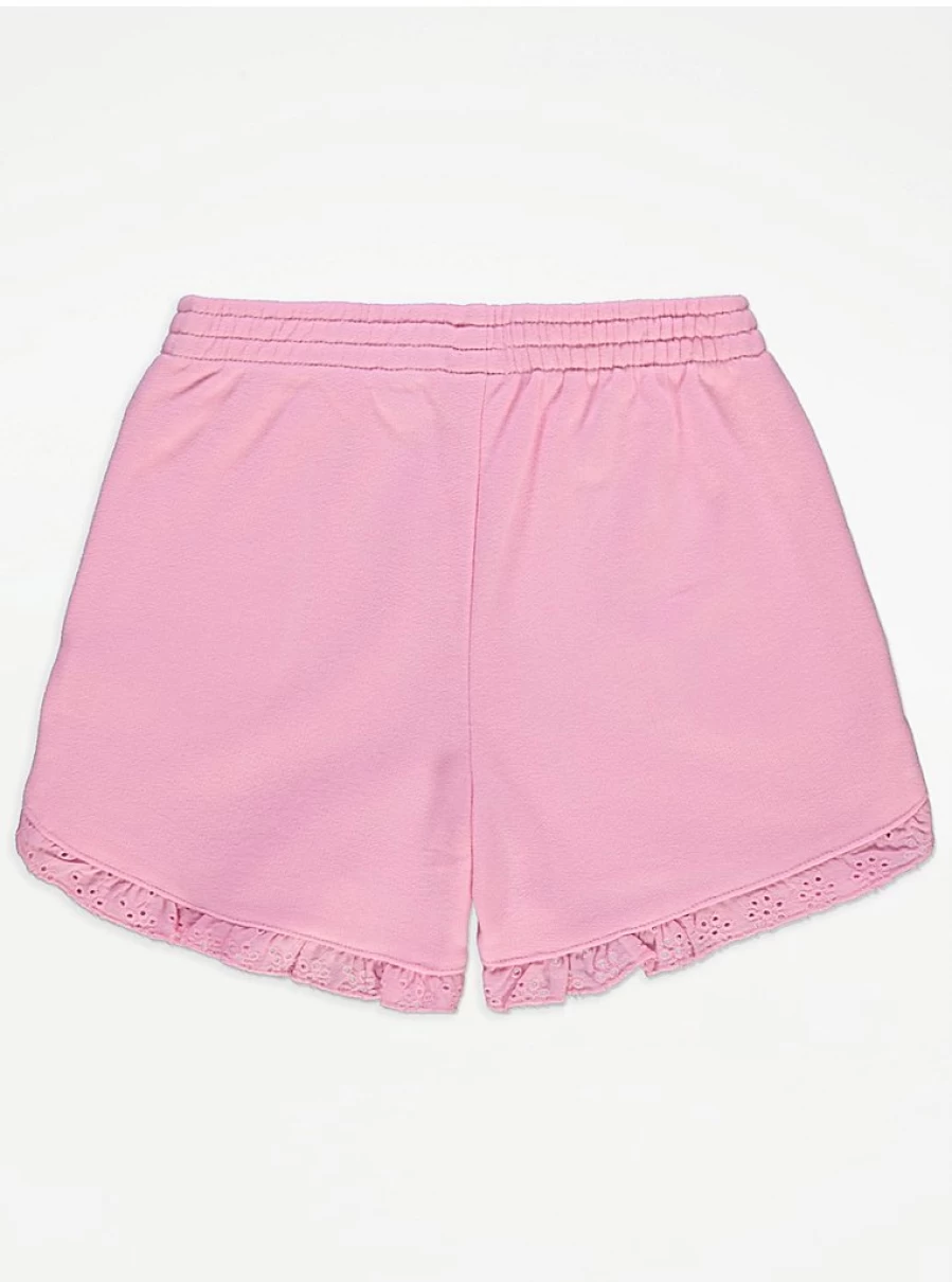 "George at Asda Girls' Pink Embroidered Hem Sweat Shorts | Kids' Casual Shorts Review"