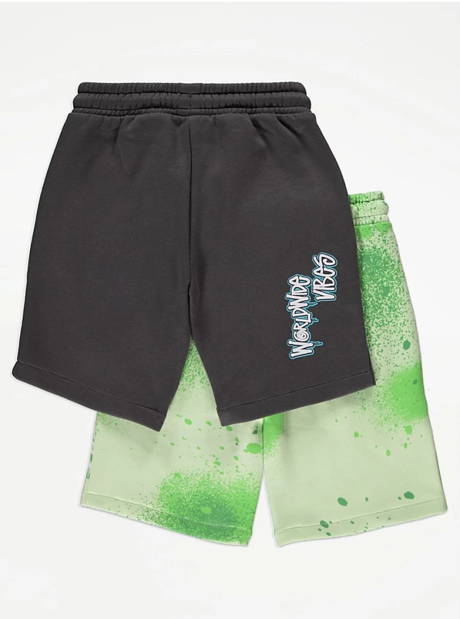 "George at Asda Boys' Graffiti Smiley Shorts 2-Pack – Comfortable Kids' Shorts Review"