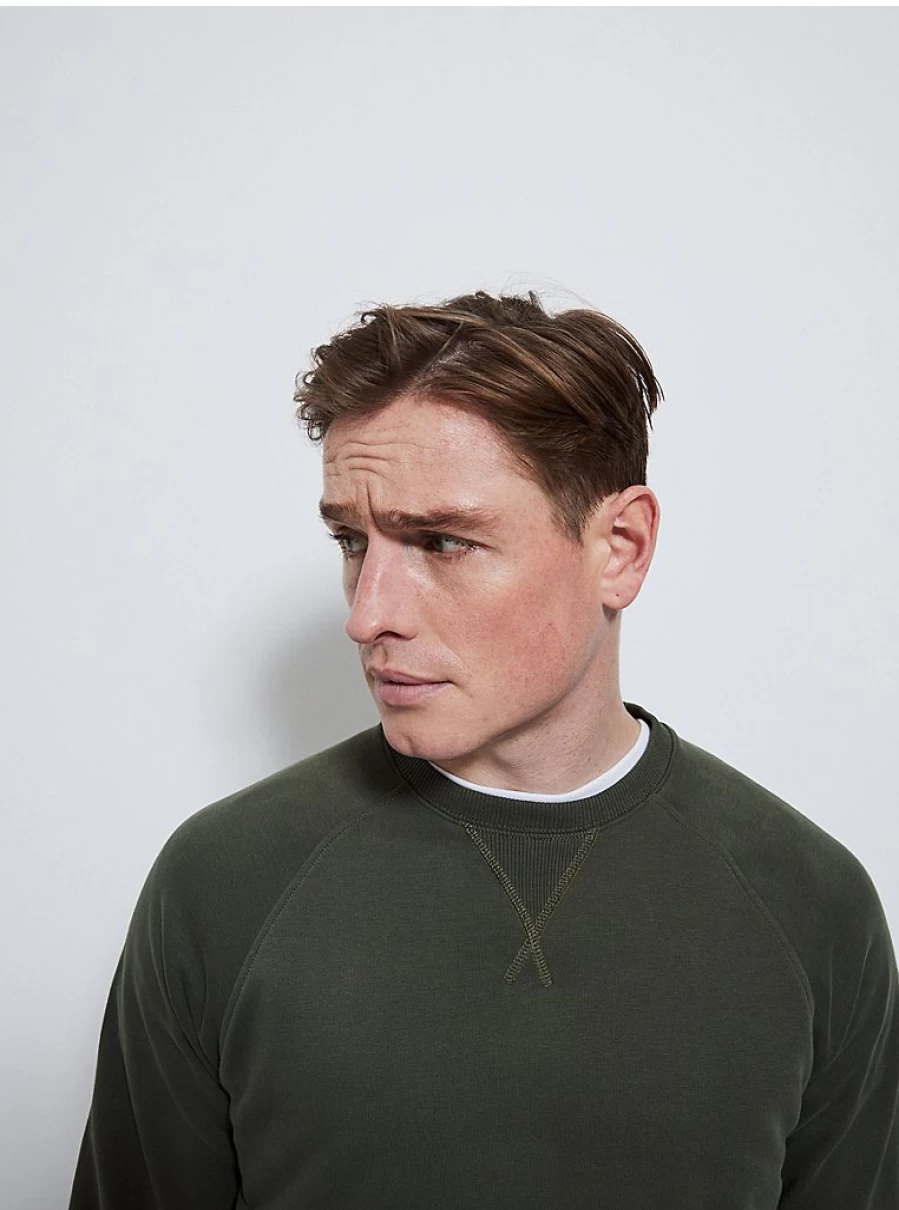 Men's Khaki Crew Neck Sweatshirt - George at Asda | Comfort Fit Casual Pullover