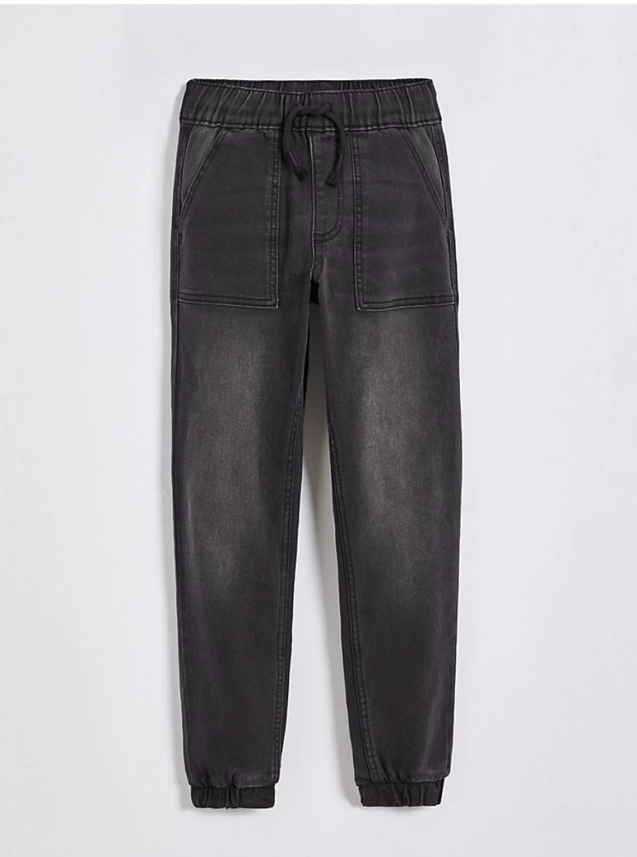 "George at Asda Boys' Black Elastic Waist Pull-On Denim Jeans – Comfort & Style"