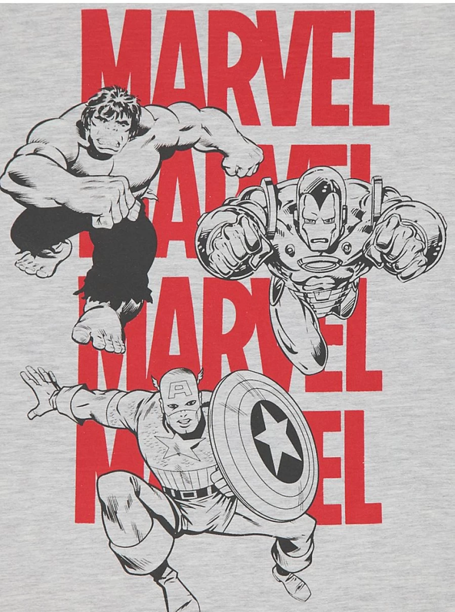Men's Marvel Grey Superhero Fleece Pyjamas | George at Asda | Comfortable Sleepwear