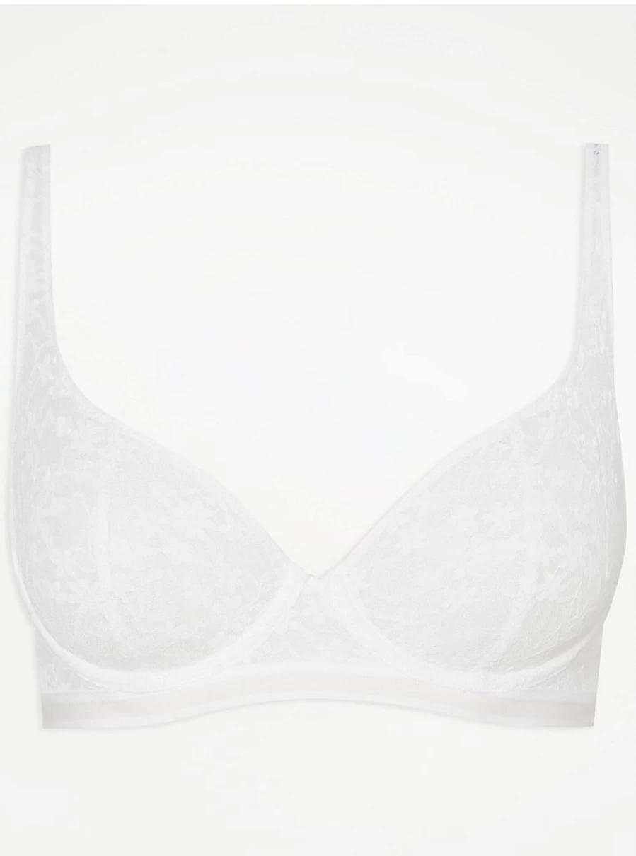 "George at Asda Women's White Daisy Lace Non-Padded Bra – Comfortable Lingerie Review"