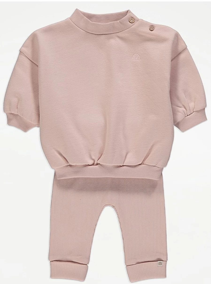 "George at Asda Baby Girls Light Pink Sweatshirt & Ribbed Leggings Set Review"