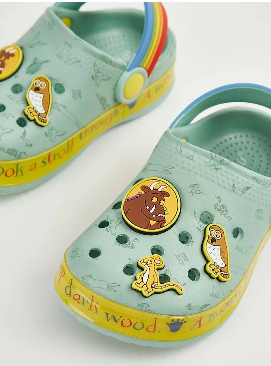 George at Asda Boys' Sage Green Gruffalo Clogs | Kids' Comfortable Slip-On Shoes