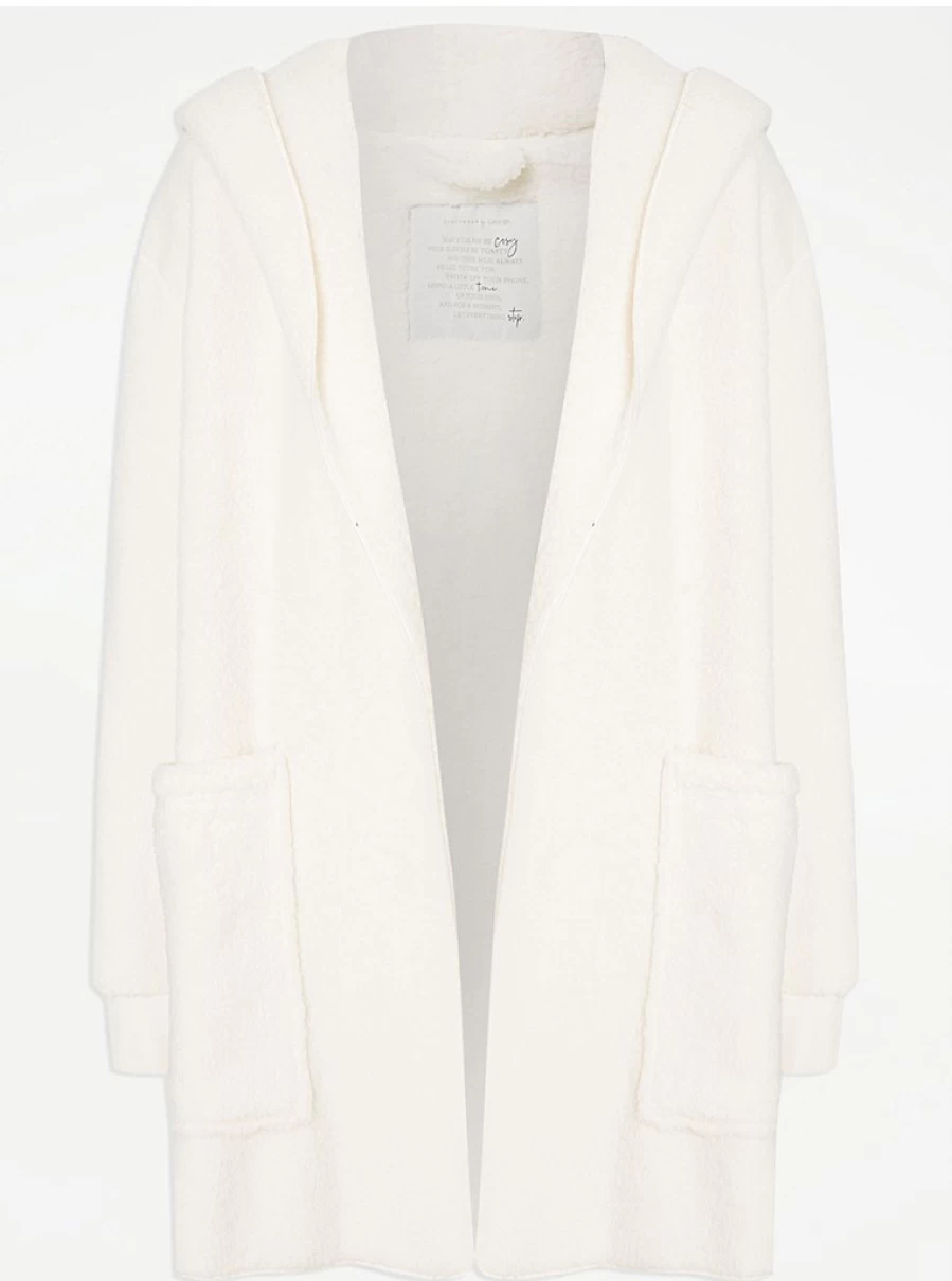 "George at Asda Cream Borg Fleece Pyjama Cardigan - Cozy Loungewear & Sleepwear Review"