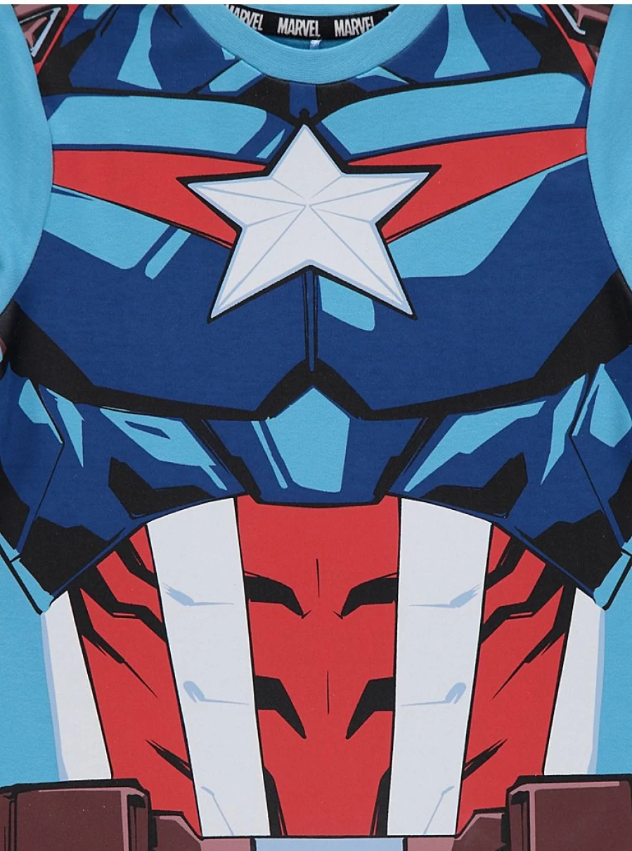 Boys Marvel Captain America Long Sleeve Pyjamas | George at Asda