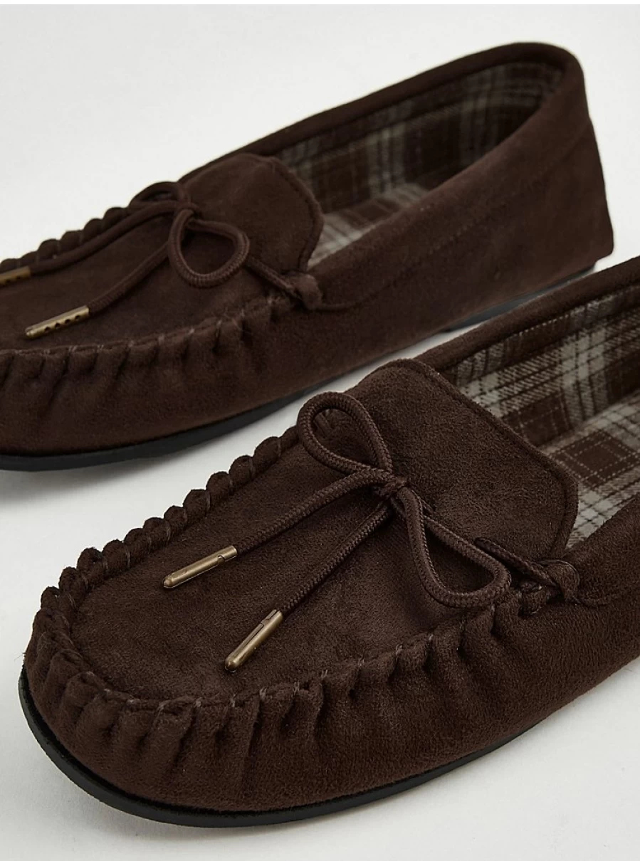 Men's Brown Moccasin Slippers by George at Asda | Comfort & Style Review