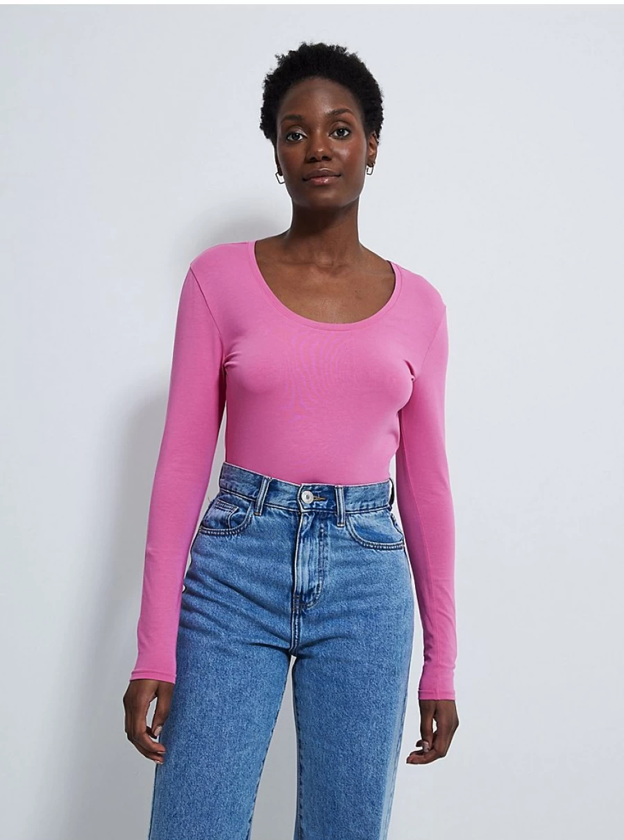 "George at Asda Women's Bright Pink Crew Neck Long Sleeve Top | Comfortable & Stylish"